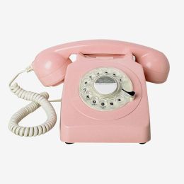 Accessories Corded Pink Telephones Classic Rotary Dial Home Office Phones Antique Vintage Phone of 1930s Old Fashion Telephones