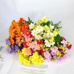 Decorative Flowers Simulation Flower 28 Jumping Orchid Chrysanthemum Small Zouju Home Decoration Living Room Silk El Set F6019