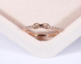 Double Fair Ring For Women Simple Temperament Number 8 Zircon Rose Gold Colour Finger Rings New Fashion Jewellery Party KBR3005107913