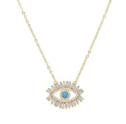 Evil Eye Necklaces Gold Blue Eyes Jewelry Simple Womens Girls drop gold color dainty cz crystal necklace girl lady gift247U3625576