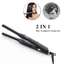 Straighteners 2 In 1 Hair Straightener and Curler Mini Flat Iron Straightening Styling Tools Ceramic Hair Crimper Corrugation Curling Irons