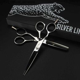 Hair Scissors Left hand JAGUAR 5.5 inch/6.0 inch 440C 62HRC Hardness hair scissors cutting / thinning light silver with case Q240425