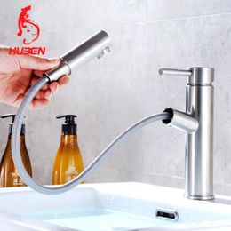 Bathroom Sink Faucets Single Hole Wash Face Basin And Cold Faucet Stainless Steel Pull