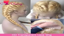 Perücken HD Transparent Blonde 13x4 13x6 Spitzenfront Human Brazilian 4x4 Verschluss gerades menschliches Haar Perücken 613 Edge Frontal Wig4726558