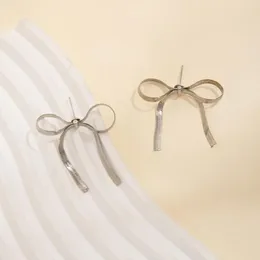 Dangle Earrings Alloy Bowknot Elegant Metal Tassel For Women Luxury Herringbone Fashion Girls