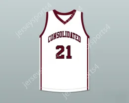 CUSTOM Name Mens Youth/Kids ALEX CARUSO 21 AM CONSOLIDATED HIGH SCHOOL TIGERS WHITE BASKETBALL JERSEY TOP Stitched S-6XL