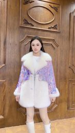 Women's Fur 2024 Autumn And Winter High-End Light Luxury Long Sleeve Warm Coat Women Sweet Fashion Loose Temperament Faux Jackets