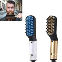 Irons Man Hair Straightener Brush 2in1 Beard Straightening Comb Fast Heating Hair Brush Multifunctional Professional Styling Tools