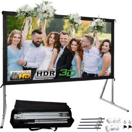 Easy Adjustment of Height of the Quick Fold Frame Projector Screen with Padded Carrying Bag and Cinema White Projection Fabric