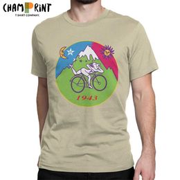 Men's T-Shirts Albert Hofmann Bicycle Day LSD 1943 Men T Shirt Bike Novelty Tee Shirt Short Sleeve Crew Neck T-Shirt Cotton Summer Tops T240425