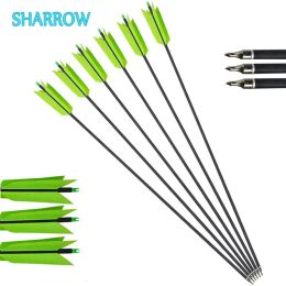 Darts 6/12pcs 30" Carbon Arrows 4 Natural Turkey Feathers Spine 500 for Outdoor Archery Bow and Arrow Hunting Shooting Accessories