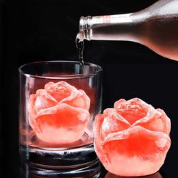 Ice Cream Tools Ice cube shaped silicone rose shaped ice cream mold 3D ice cream ball manufacturer reusable cocktail mold bar tool Q240425