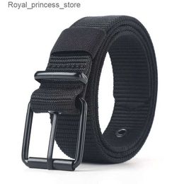 Belts Mens and womens perforated canvas straps jeans fabric pants buckle straps youth entertainment and sports belts Q240425