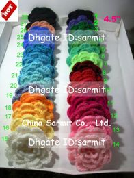 50pcslot 4555039039 Handmade DIY Crochet Flowers Appliques Sewing Trims Bows Artificial Crafts Crochet Big Headband Flo9350521