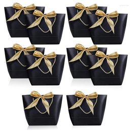 Shopping Bags -10 Pcs Gift Bag With Handle Paper Party Favor Present Wrap Snack Bow Ribbon