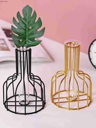 Vases Modern Nordic Iron Vase Ideal For Dried Flowers Stylish Decor Black or Gold