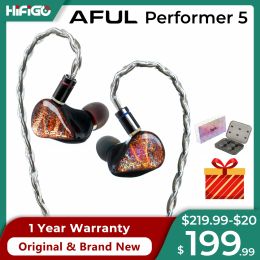 Headphones HiFiGO AFUL Performer 5 / Performer5 1DD+4BA InEar Monitors Earphones Best Wired Hybrid Driver Headphone HiFi Stage Studio IEMs