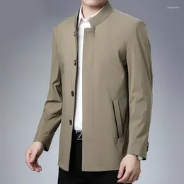 Men's Jackets Jacket 2024 Spring And Autumn Middle-aged Standing Collar Cadre Business Casual Thin Style