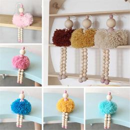 Decorative Figurines Cute Ballet Girl Adornment Wooden Beads Ornament Dancer Nursery Baby Room Decor Tent Pography Props Gifts