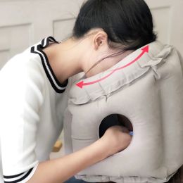 Pillow New Inflatable Pillow Innovative Air Travel Neck Pillows Head Chin Support Cushion for Flights Car Aeroplane Kids Napping Pillows