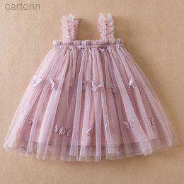 Girl's Dresses Baby Girl Clothes for Butterfly Birthday Party 1-5 Yrs Toddler Flower Elegant Luxury Dress Toddler Kids for Summer Sweet Outfits d240425