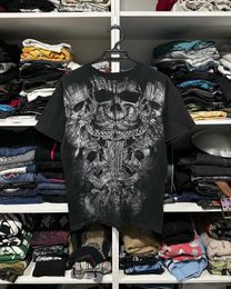 Men's T-Shirts American Fashion Trend Gothic Printed T-shirt Men Y2K New Strt Hip Hop Vintage Loose Short Slved Unisex Casual Punk Ts Top H240425