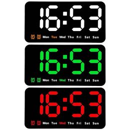 Clocks LED Digital Wall Clock With 2 Alarm Large Display Alarm Clock For Living Room Office Classroom Gym Shop Decor