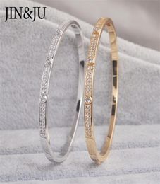 JINJU Gold Colour Charm BraceletsBangles For Women Birthday Gift Copper Cubic Zirconia Cuff Braclet Femme Dubai Fashion Jewellery 23571070