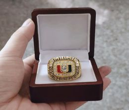 1991 Miami Hurricanes National Championship Ring With Wooden Box Fan Gift whole Drop 3319326