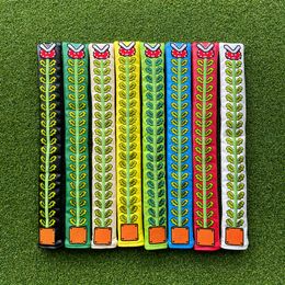 1pc Cannibal Flower Style Golf Pointer Cover, Golf Alignment Stick Cover, PU Leather Embroidered Cover