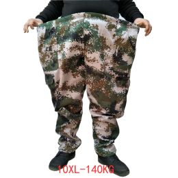 Pants Autumn Spring Large Size 9XL 10XL Men's Cargo Pants Elastic Waist Plus Size Camouflage Army Green OutDoor 140KG Style Work Pants