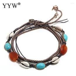 Pendants Multiple Kinds Ethnic Shell Trumpet Choker Necklace Women Tassel Cloth Woven Multilayer Collar Exquisite Bohemian Style Bijoux