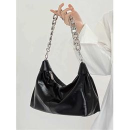 Soft 2024 Cowhide Chain Bag Womens Hand Grab Pattern Tote Single Shoulder Crossbody Large Capacity Lazy Style Commuter