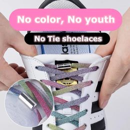 Shoe Parts 1Pair Elastic Locking Shoelaces Flats No Tie Shoelace Quick Sneakers Laces Kids Adult Women Men Shoes Lace Strings