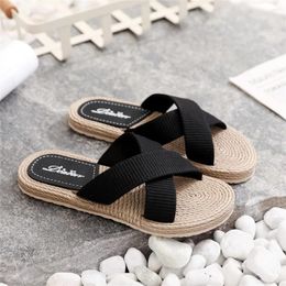 Slippers For Women Retro Fashion Rope Outdoor Casual Sandals Simple Ladies Summer Cross Drag Shoes