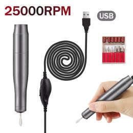 Drills Professional Electric Nail Drill Machine 25000RPM Pedicure Manicure Drill Set Nail Art Tool Electric Nail File with Cutter