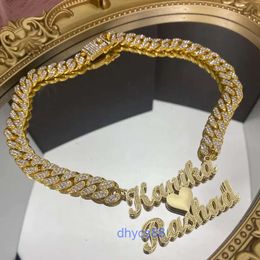 Men Fashion Jewellery Custom Vvs Moissanite Cuban Chain with Pendant Hip Hop Silver 925 Name Letter Necklace