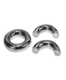 Male Cockrings penis ring Magnetic stainless steel scrotum bondage weight ball stretcher rings adult CBT Toy2531478