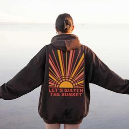 Men's Hoodies Sweatshirts Lets Watch The Sunset Hoodie Preppy Hoodie Y2k Hoodie Preppy Clothes Aesthetic Clothes Beach Hoodie Sunset Aesthetic Hoodies 240424