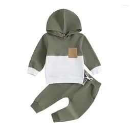 Clothing Sets Autumn Baby Sports Suit Toddler Boys Long Sleeve Contrast Colour Hoodie Pants Infant Outfit 2PCS Kid Set