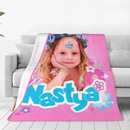 sets Cute Like Nastya Blankets Coral Fleece Plush Summer Air Conditioning Kawaii Cartoon Throw Blanket for Sofa Car Bedding Throws