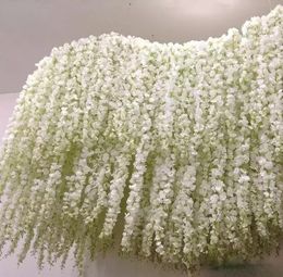 24 Colors 34CM Elegant Artificial Flower Party Wisteria Flowers Vine Home Garden Wall Hanging DIY Rattan Centerpiece Xmas Wedding 4401579