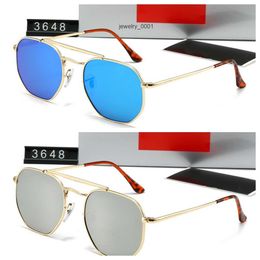 Classic 2024 Men Brand Retro Ray Sunglasses for Women Designer Eyewear Band Bands Metal Frame Designers Sun Glasses Woman 3648 HP5A