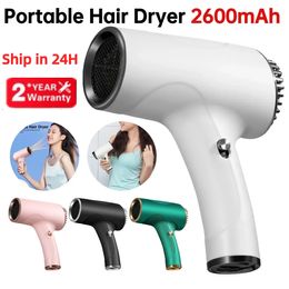 Wireless Hair Dryer Student Travel Portable Fast Dry Lithium Battery Rechargeable Silent for Household 240412