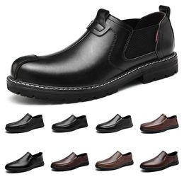 Gai Designer Men Casual Shoes Casual Business SCARPE PICCOLA DI MIGRAFIA Piccola Scarpe casual in pelle marrone
