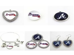 US Baseball Team Atlanta Dangle Charm DIY Necklace Earrings Bracelet Bangles Buttons Sports Jewellery Accessories6127775