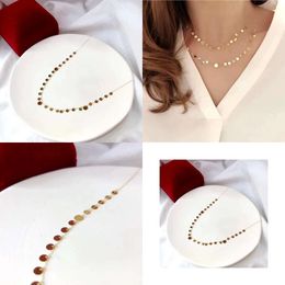 22091006 Women's Jewellery Necklace Round Plates Pendent Bling Chocker 40/45Cm Au750 Yellow Gold Original Quality