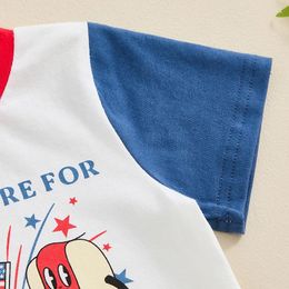 Clothing Sets Baby Boy Girl 4th Of July Outfit Letter Print Tops And Drawstring Shorts 2pcs Fourth Clothes Set