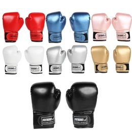 Protective Gear 2 pieces of Muay Thai competition gloves PU leather sponge boxing training gloves professional breathable childrens training gloves 240424