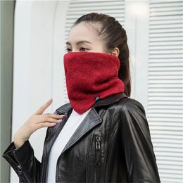 Scarves Winter Keep Warmer Neck Gaiter Daily Fleece Solid Color Winproof Half Face Mask Fashion Cold-proof Camping Collar